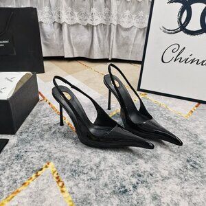 Saint Laurent Paris Vendome Slingback Pumps In Glazed Leather